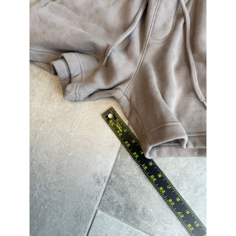 Hollister Mens Taupe Brown Fleece Sweat Shorts Small Elastic Drawstring Logo - Picture 6 of 8